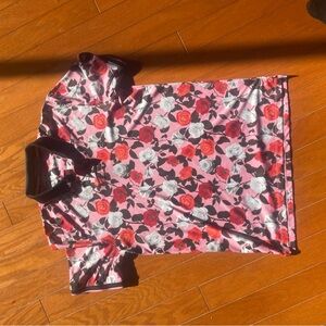Floral Polo Shirt - Red, Pink, Gray